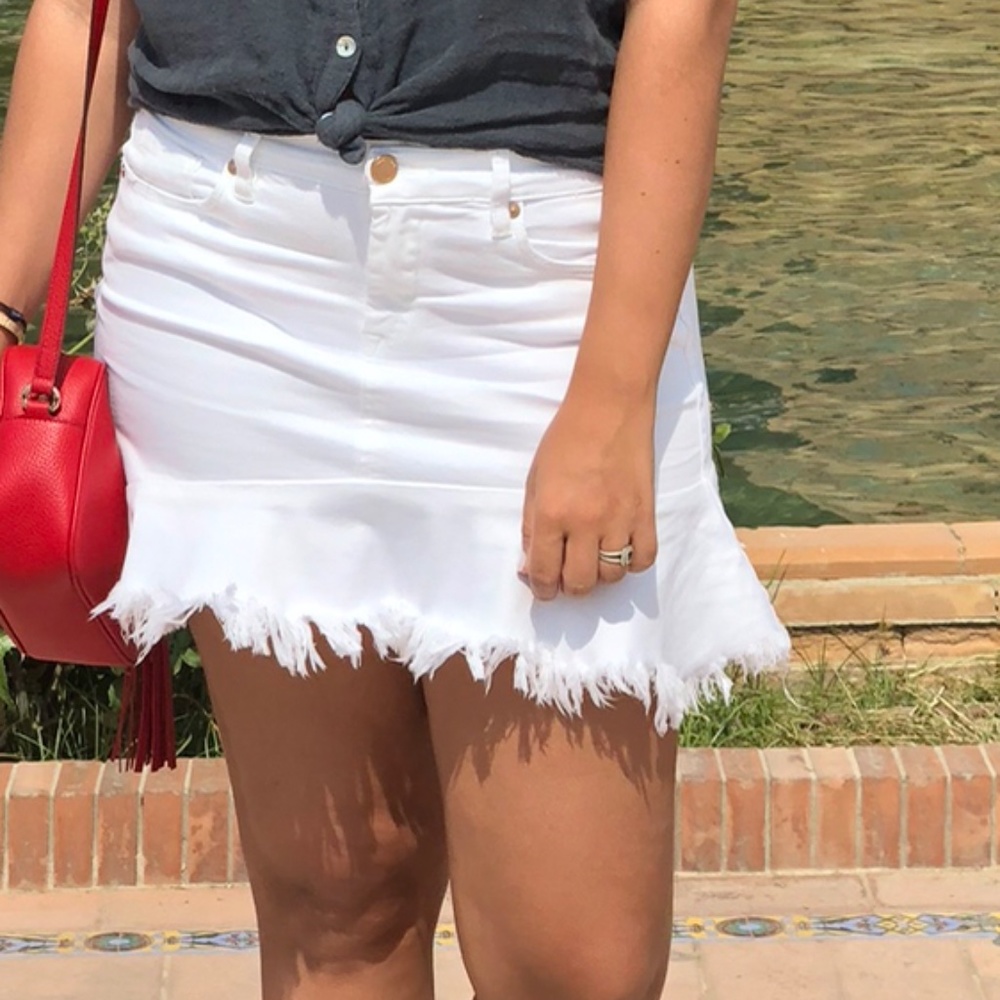 Blank NYC White Denim Skirt